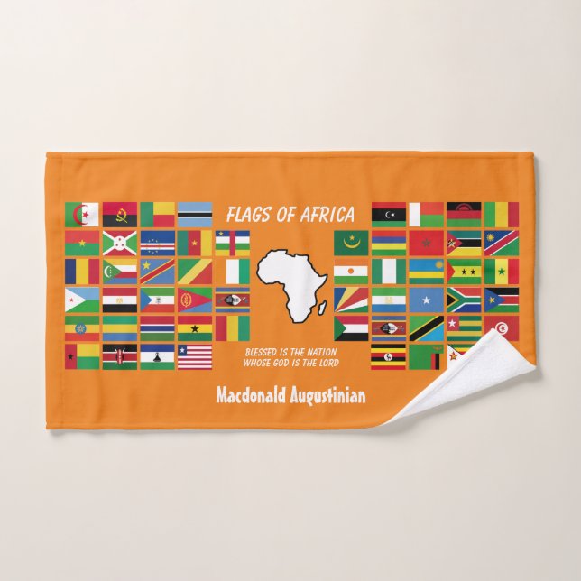 BANDERAS personalizadas del Naranja de ÁFRICA (Toalla de mano)