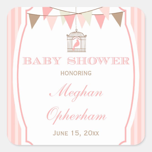 Banderas rosas de época para bebés pegatinas de du (Anverso)