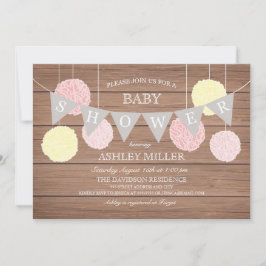 Banderas rosas y flacas - Invitación de Baby Showe