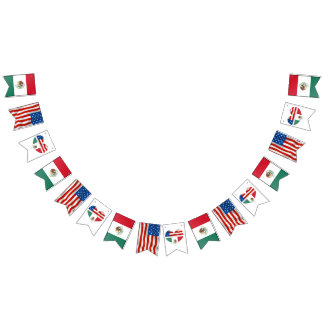 Banderas y corazones mexicanos y estadounidenses b