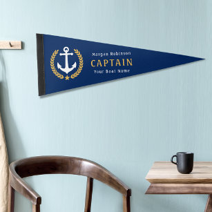 Banderín Deportivo Capitán del Ancla Náutica Nombre del barco Estrell