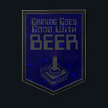 Banderín Jugar bien con la cerveza<br><div class="desc">El juego se hace bueno con el espacio de la cerveza - azul,  un gran recuerdo para los bares de arcade,  ideas de regalo o cuevas humanas.</div>