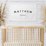 Banderín Moderno y personalizado niñera en sala de tipograf<br><div class="desc">Niños de guardería minimalistas personalizados habitación tipografía decoración de pared</div>