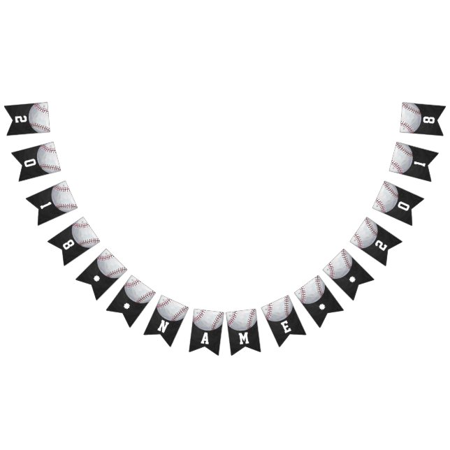 Banderines 04 de 12 Bunting Fiesta con temas de béisbol (Todo)