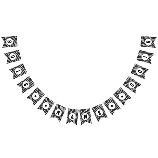Banderines 04 de 12 Bunting Fiesta con temas de cebra (Todo)