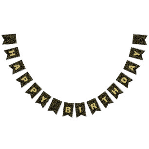 Banderines 100o Oro intrépido y negro del feliz cumpleaños