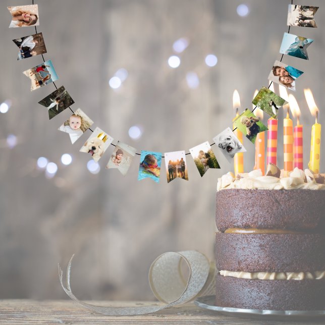 Banderines 16 fotos propias de la fiesta de cumpleaños person (personalised birthday party bunting flags perfect to celebrate a special birthday, a graduation...)