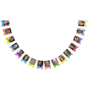 Banderines 16 fotos y nombres personalizados para clase o equ