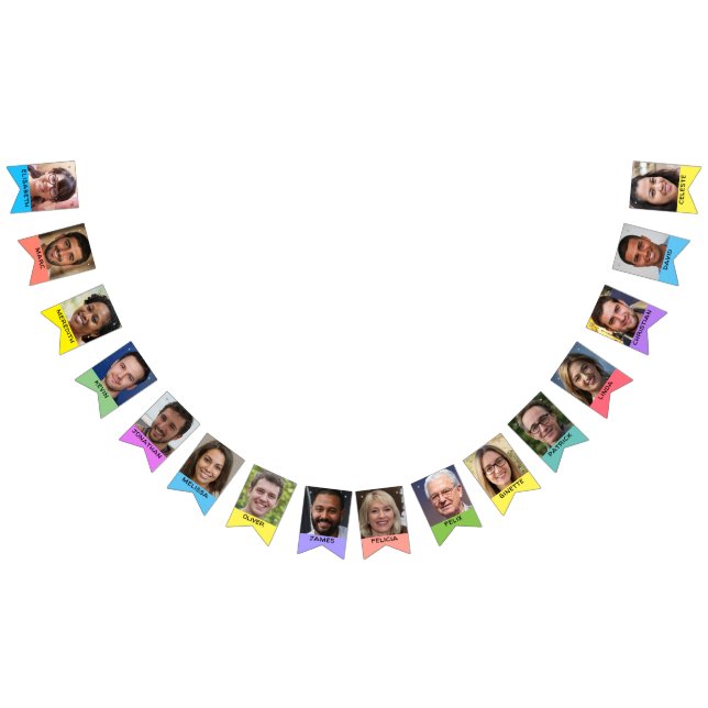 Banderines 16 fotos y nombres personalizados para clase o equ (Todo)