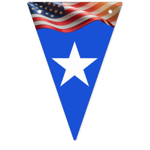 Banderines 1776–2026 Editable 16-Banderas Rojo-Blanco-Azul Am