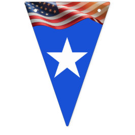 Banderines 1776–2026 Editable 16-Flag Red-White-Blue America