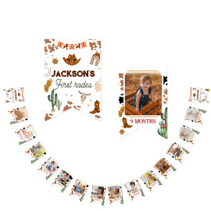 Banderines 1.ᵉʳ cumpleaños 12 meses hito primer rodeo