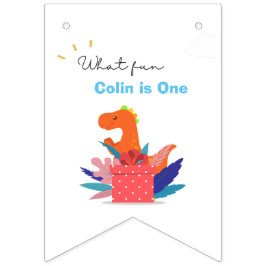 Banderines 1.ᵉʳ cumpleaños Dinosaurio 12 meses Flags de Bunti