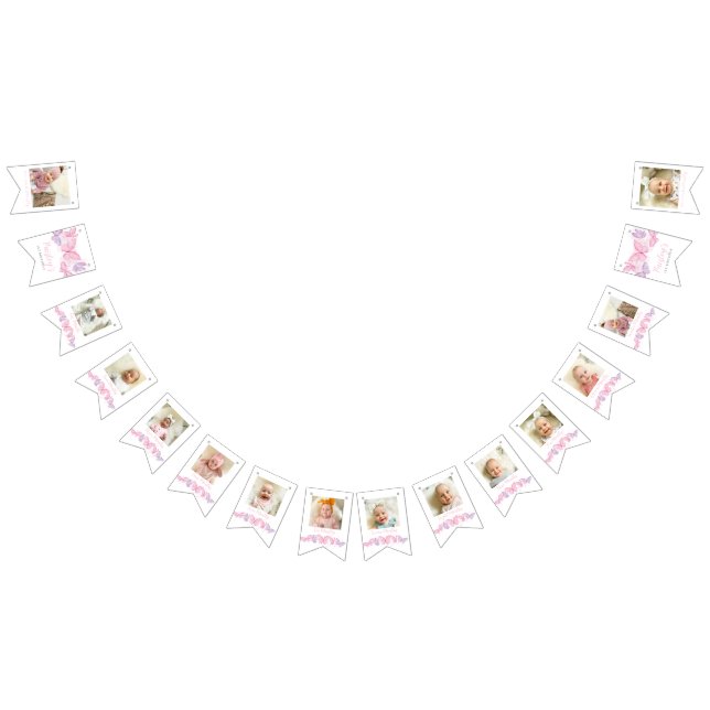 Banderines 1.ᵉʳ Fotomófano de cumpleaños 12 meses (Todo)