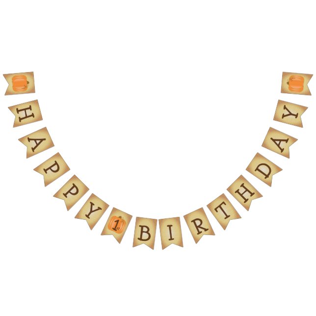 Banderines 1ra calabaza feliz del cumpleaños (Todo)