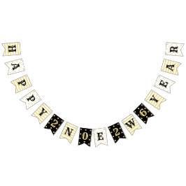 Banderines 2026 Feliz Año Nuevo Fiesta Faux Gold Stars Stripe