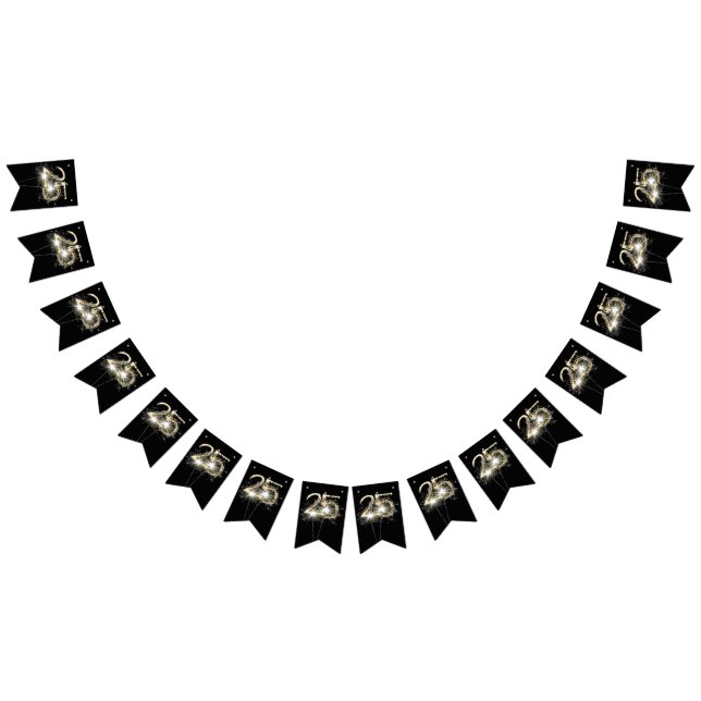 Banderines 25.º Fiesta De Cumpleaños O Aniversario (Todo)