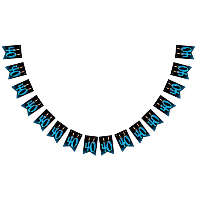 Banderines 40.º cumpleaños con velas de ojos (Todo)