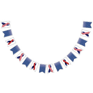 Banderines 4 de julio, Blue with White Stars Bunting