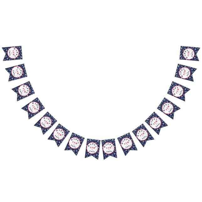 Banderines 4 de julio Estrellas rojas blancas azules (Todo)