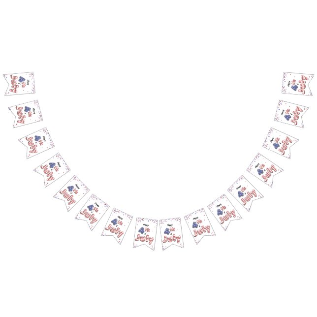 Banderines 4 de julio Estrellas tira globos de Relieve metali (Todo)