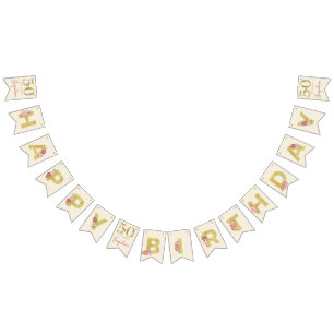Banderines 50.ª Feminina Elegante Femenina Floral Gold