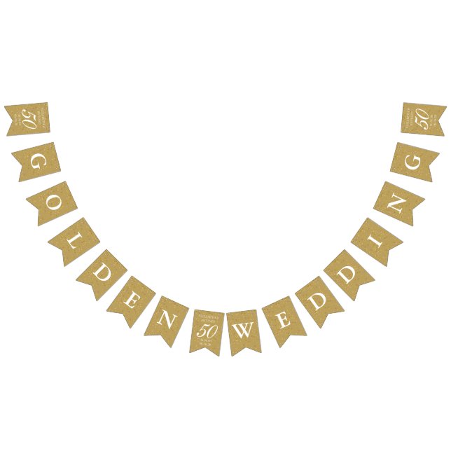 Banderines 50.º Aniversario del Oro Confetti de Polvo (Todo)