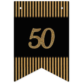 Banderines 50.o oro - negro y rayas del oro
