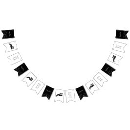 Banderines 60 y mano esparcido negro y blanco