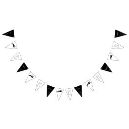 Banderines 60 y mano esparcido negro y blanco