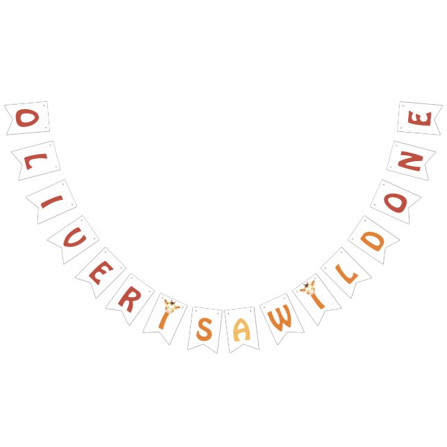 Banderines 6 Letras Nombre Es Una Salvaje Girafa De La Selva  (Todo)