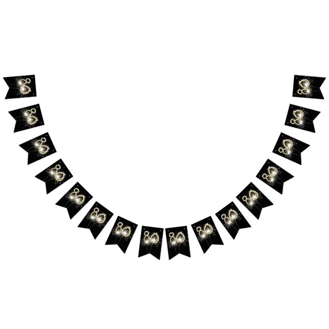 Banderines 80.º desparlante de la fiesta de cumpleaños (Todo)