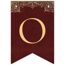 Banderines 8 letras Oro Rojo Dios bendiga la comunión del bau