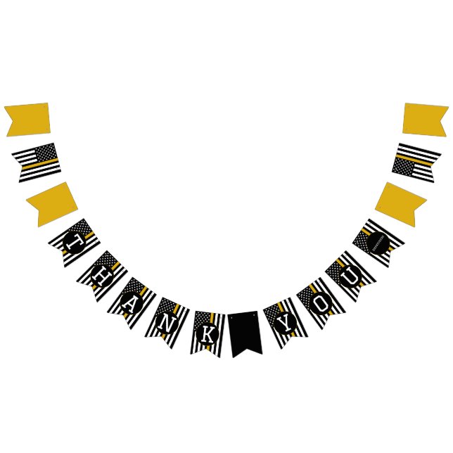 Banderines 911 Dispatcher Thin Gold Line Gracias (Todo)