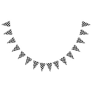 Banderines A cuadros negro