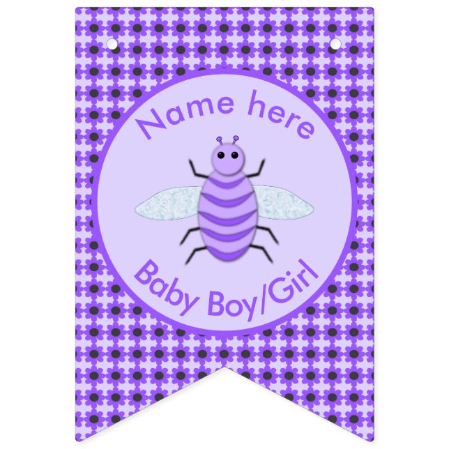 Banderines Abeja púrpura Cute Género Neural Sala de Enfermerí (Primera bandera)