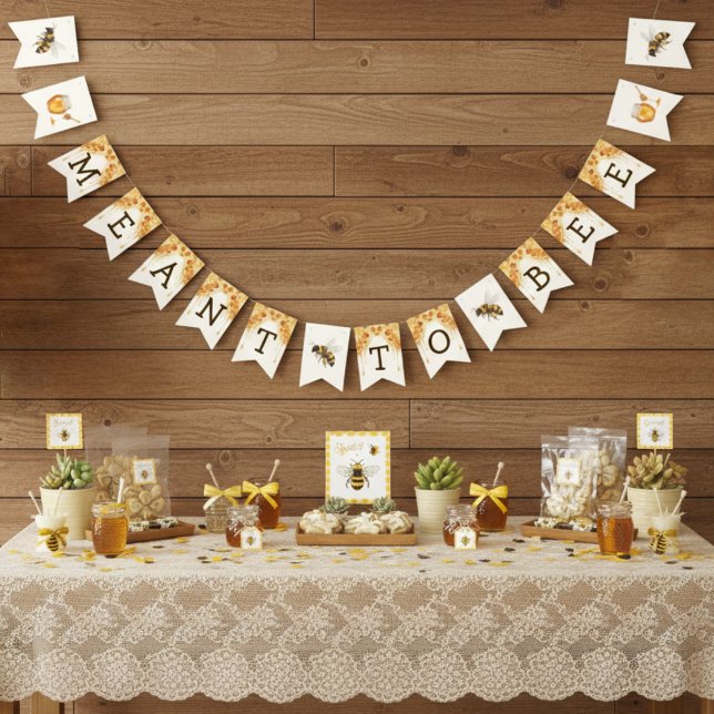 Banderines Abejas de miel Panal de miel Bridal Shower (Meant to Bee Honeycomb Honey Drip Bridal Shower Bunting Flags
)