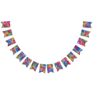 Banderines Abstracción Verde azulada rosa rosa verde amarillo