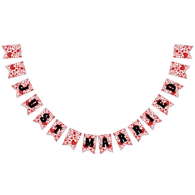 Banderines ACABO DE CASARSE - diseño de patrones de amor al c (Todo)