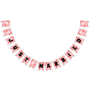 Banderines ACABO DE CASARSE - diseño de patrones de amor al c