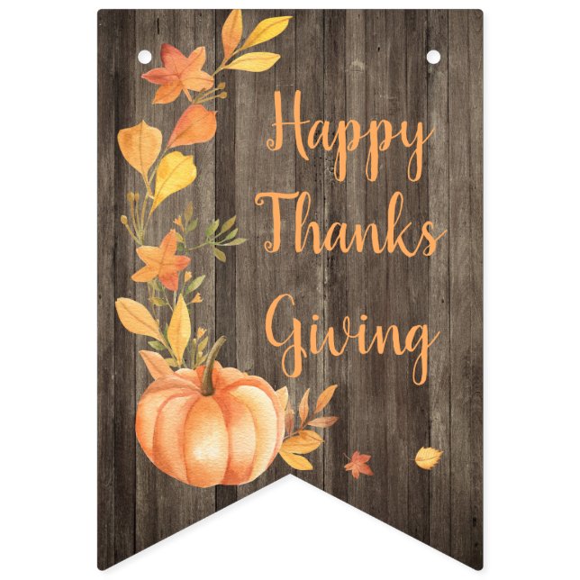 Banderines Acción de gracias rústica de la cosecha de la (Primera bandera)