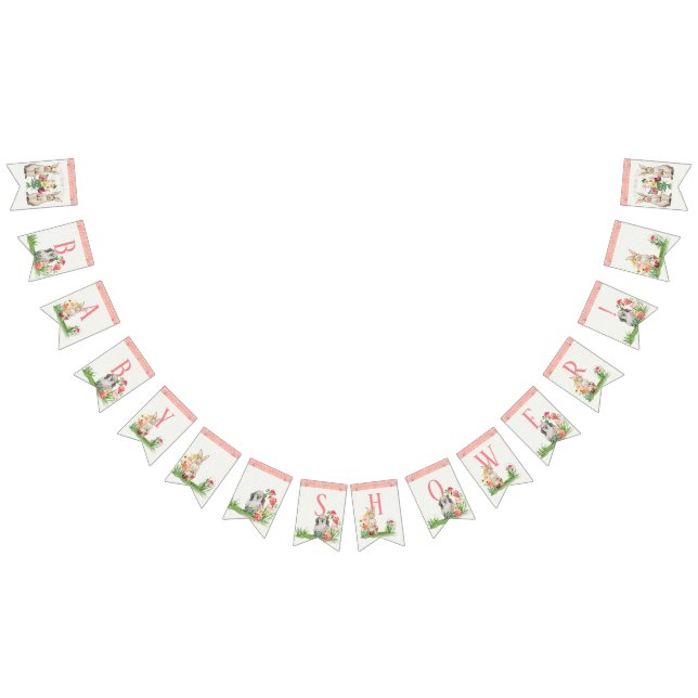 Banderines Acuarela floral del conejito de los conejos de (Todo)