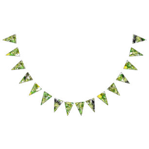 Banderines Acuarela Hojas tropicales monograma boda