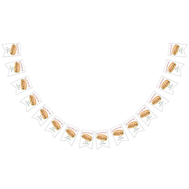 Banderines Acuarela Niños Perros Calientes Cumpleaños (Todo)