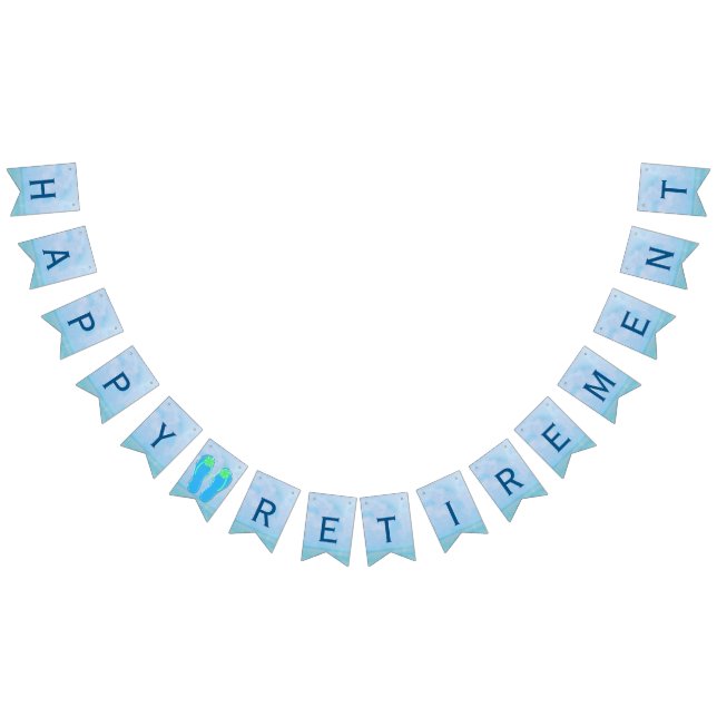 Banderines acuarela oceánica con sandalias para la jubilación (Todo)