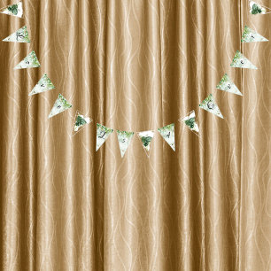 Banderines Acuarela tropical verde Monstera Decoración Boda