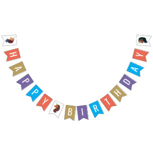 Banderines Afro Unicornio Cumpleaños feliz y mágico