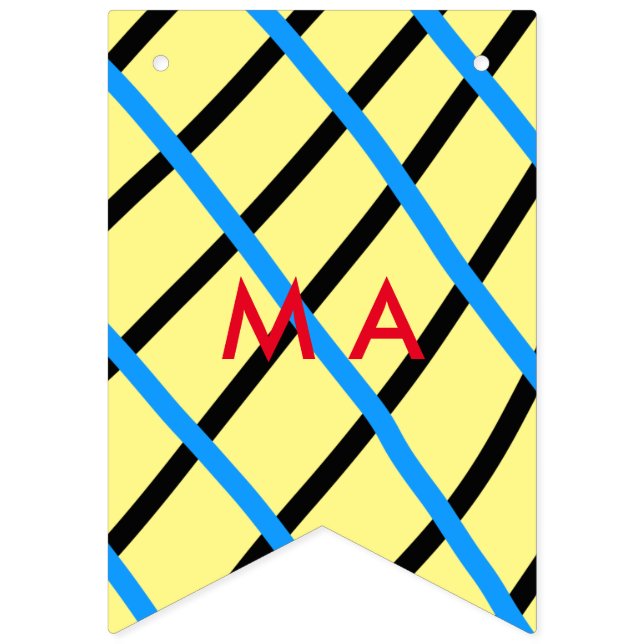 Banderines Agregar tu nombre letra hombre monograma simple mi (Segunda bandera)