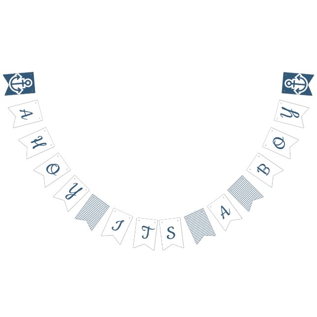 Banderines Ahoy su un empavesado náutico del muchacho (Todo)