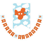 Banderines Airplane Happy Birthday Bunting Flags Orange<br><div class="desc">Happy Birthday Banner in Orange Airplane theme.</div>